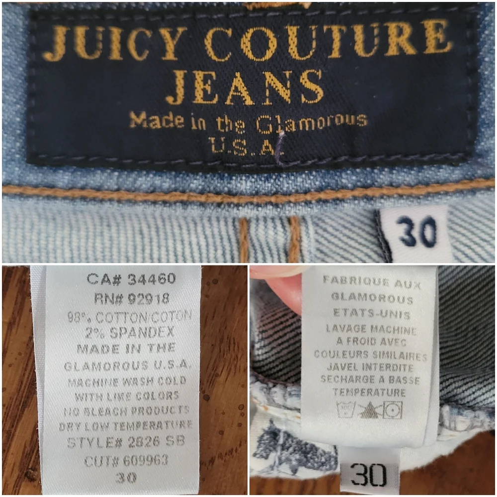 Vintage Bellbottom Flare Jeans -Tagged 30- USA Juicy Couture- Check Measurements - Picture 9 of 10
